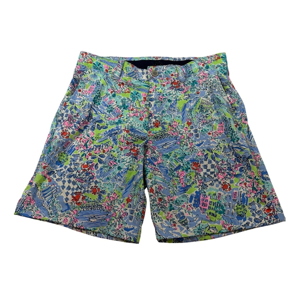 Southern Tide x Lilly Pulitzer Mens South Carolina Coastal Print Shorts Size 33